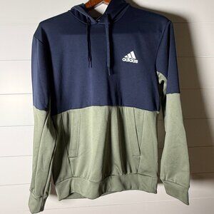 Adidas Aeroready Hoodie Gray & Navy Size Medium